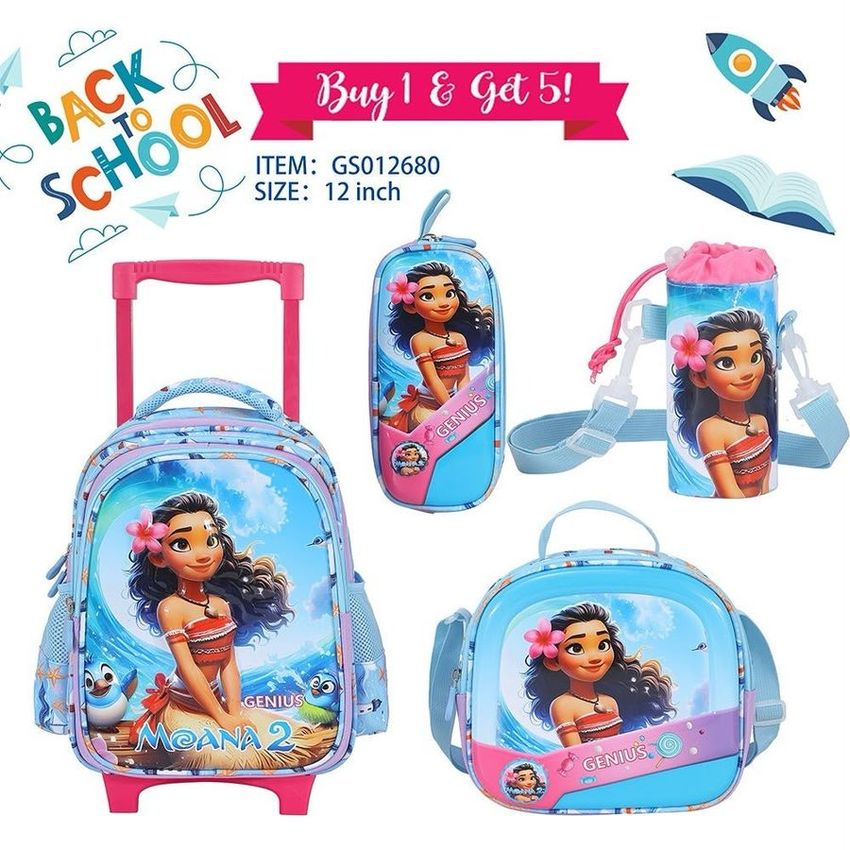 Moana 2 Trolley Backpack Set – 12 Inch