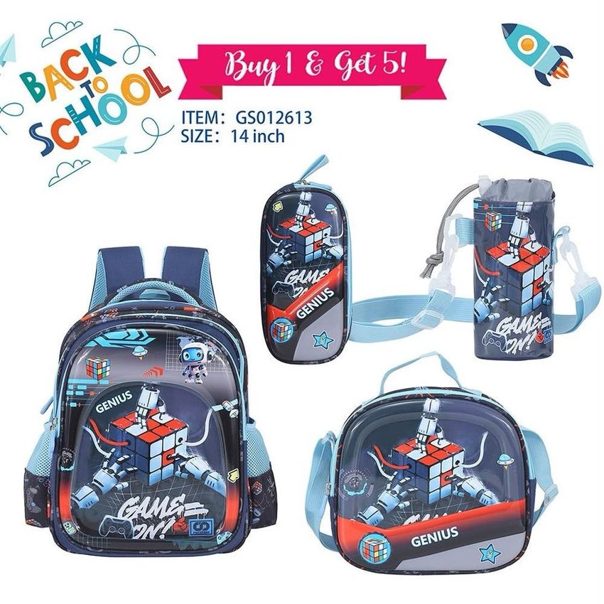 Gaming Robot School Backpack Set – 14 Inch