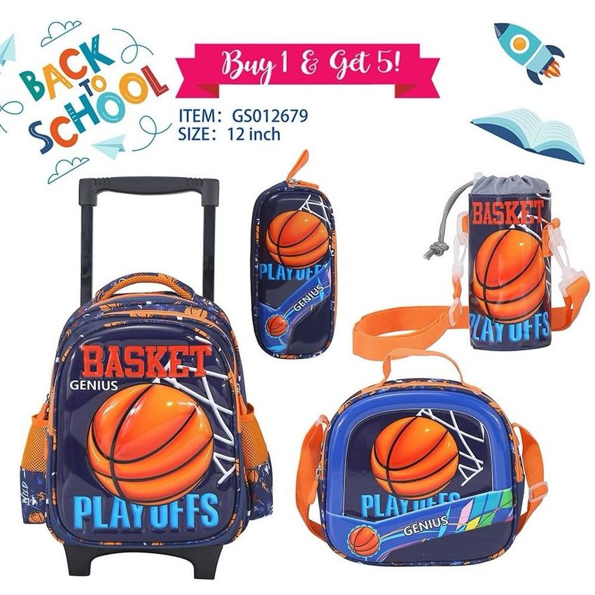 Basketball Trolley Backpack Set – 12 Inch