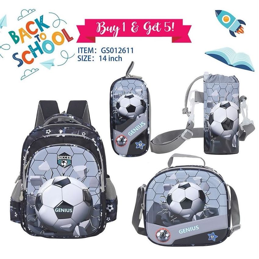 Football School Backpack Set – 14 Inch