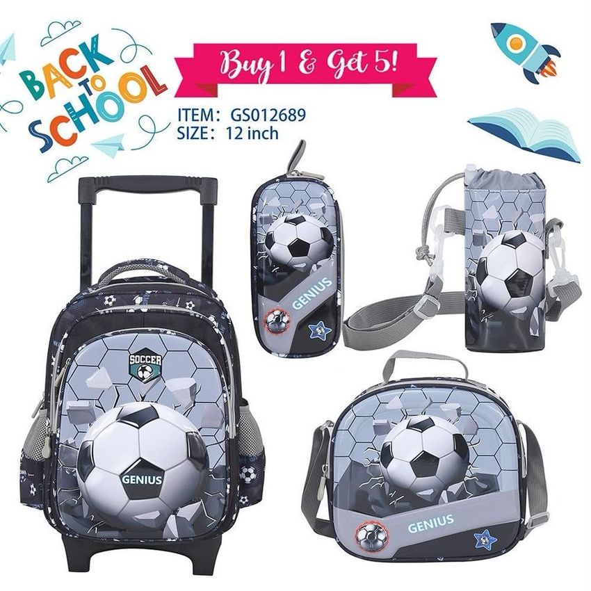 Football Trolley Backpack Set – 12 Inch