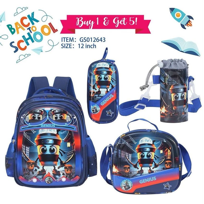 Ninja Character School Backpack Set – 12 Inch