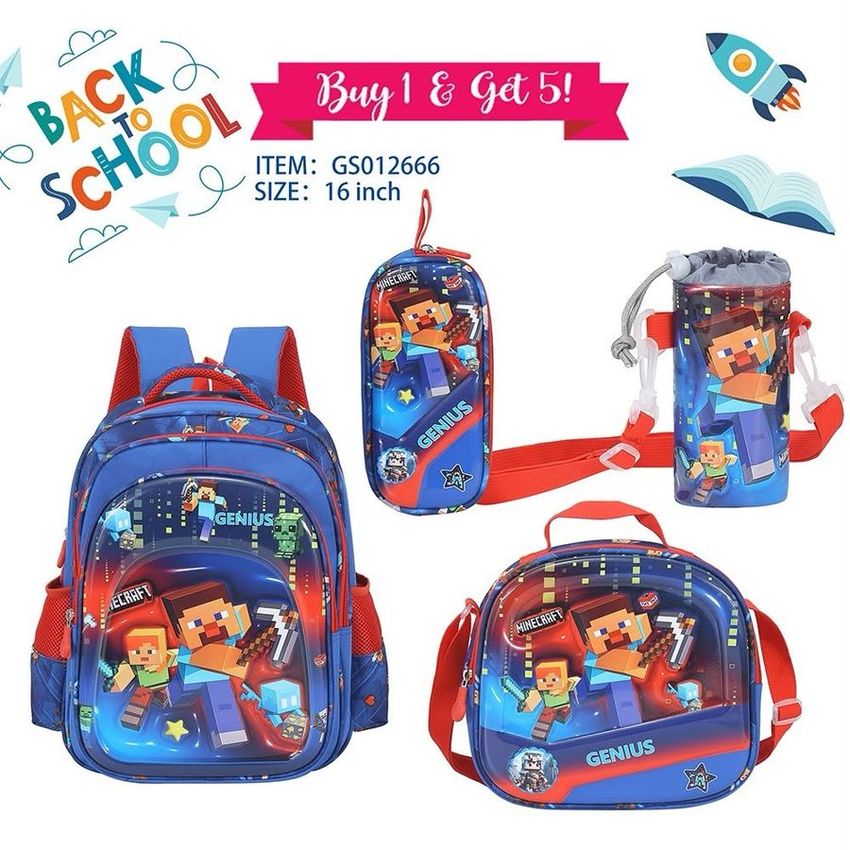 Minecraft School Backpack Set – 16 Inch