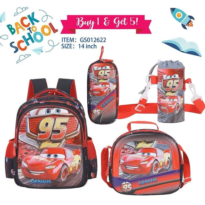 Lightning McQueen School Backpack Set – 14 Inch