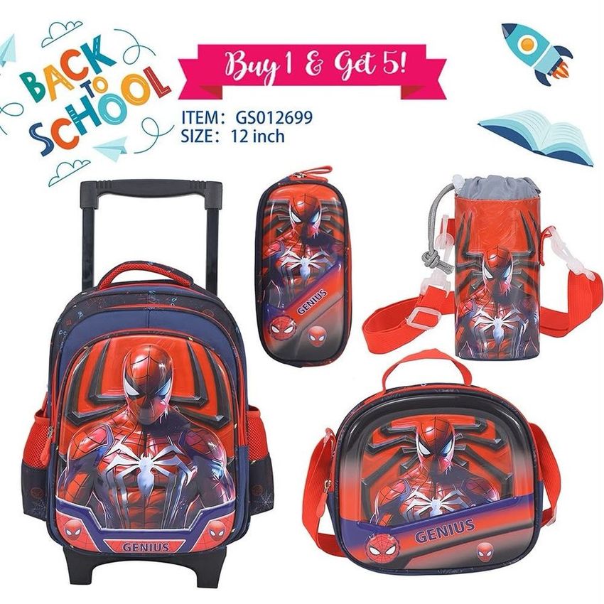 Spider-Man Trolley Backpack Set – 12 Inch