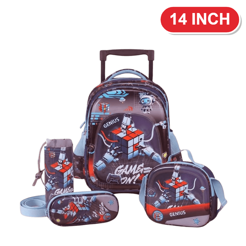 Gaming Robot Trolley Genius Backpack Set – 14 Inch