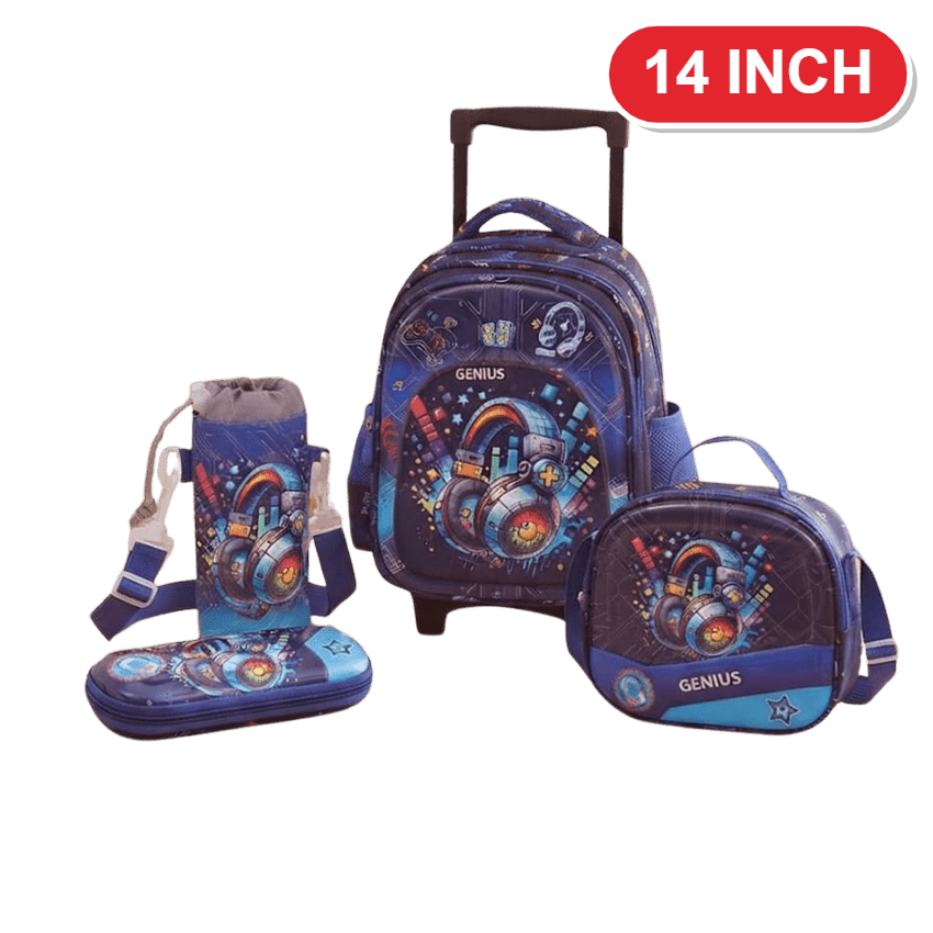 Gaming Headphones Trolley Genius Backpack Set – 14 Inch