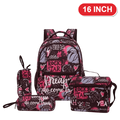 Genius Backpack Set – Rock Star Black & Pink – 16 Inch