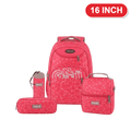 Genius Backpack Set – Coral Pink Stars – 16 Inch