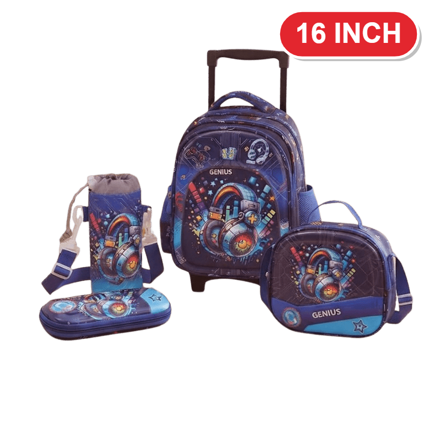 Gaming Headphones Trolley Genius Backpack Set – 16 Inch