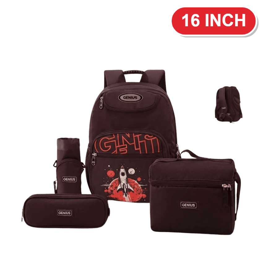 Genius Backpack Set – Rocket Brown – 16 Inch