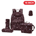 Genius Backpack Set – Dark Brown Wildflowers – 16 Inch