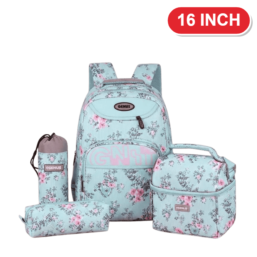 Genius Backpack Set – Mint Floral Dreams – 16 Inch