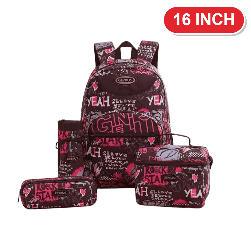 Genius Backpack Set – Yeah Rock Graffiti – 16 Inch