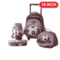 Football Black & White Trolley Genius Backpack Set – 16 Inch