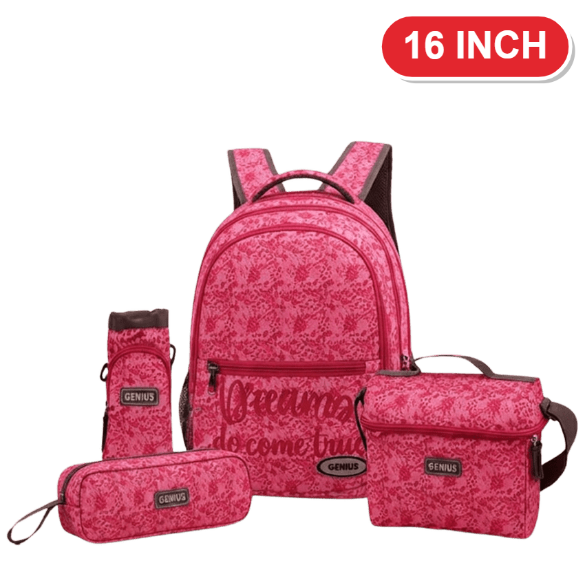 Genius Backpack Set – Hot Pink Lace Dreams – 16 Inch