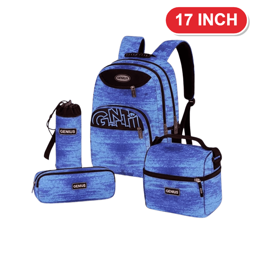 Genius Backpack Set – Denim Blue – 17 Inch