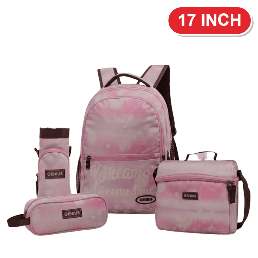 Genius Backpack Set – Pink Tie-Dye Dreams – 17 Inch