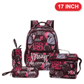 Genius Backpack Set – Rock Star Black & Pink – 17 Inch