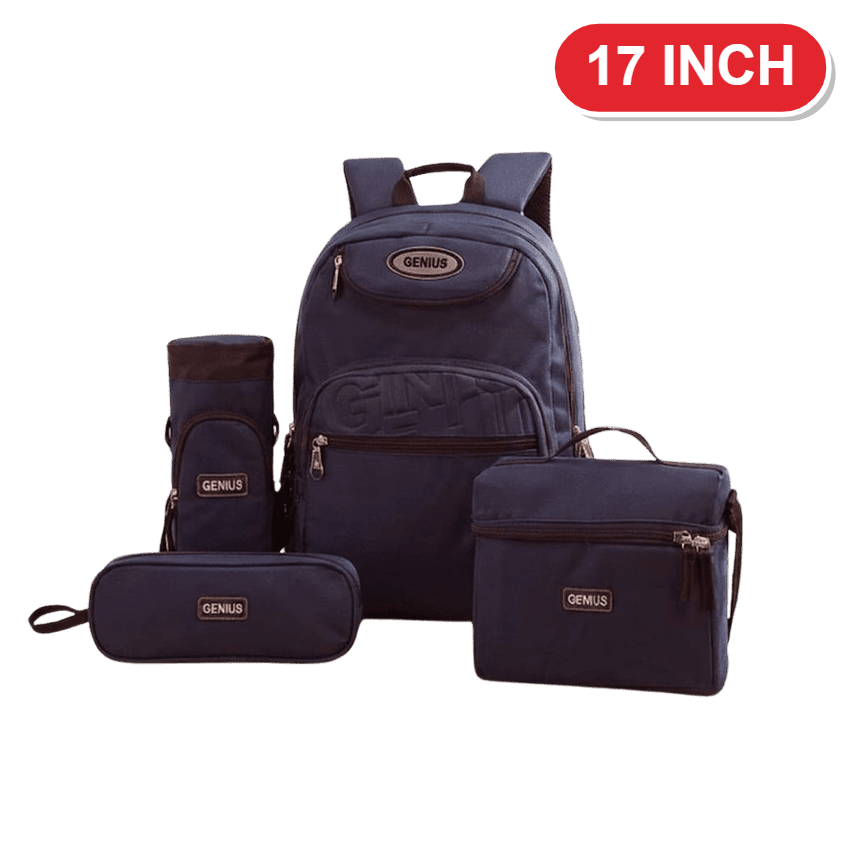 Genius Backpack Set – Navy Blue – 17 Inch