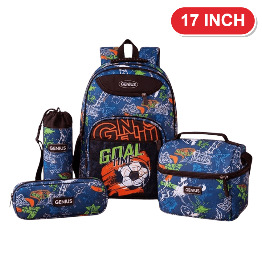 Genius Backpack Set – Goal Time Blue – 17 Inch