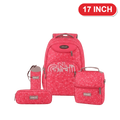Genius Backpack Set – Coral Pink Stars – 17 Inch