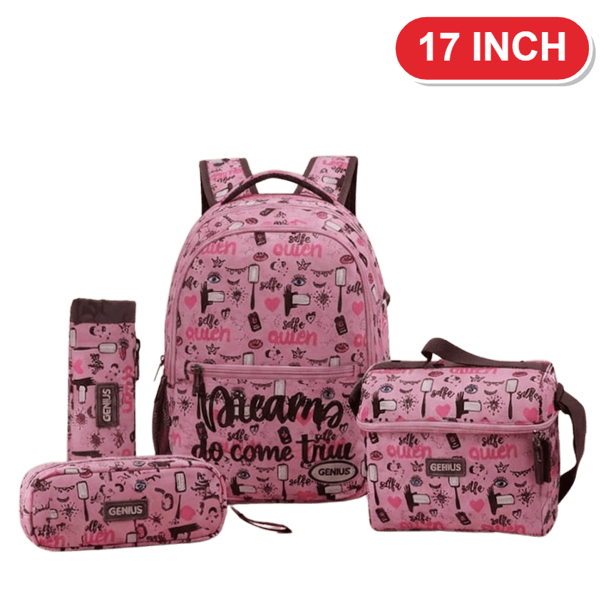 Genius Backpack Set – Queen Selfie Pink – 17 Inch