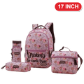 Genius Backpack Set – Pink Roses Dreams – 17 Inch