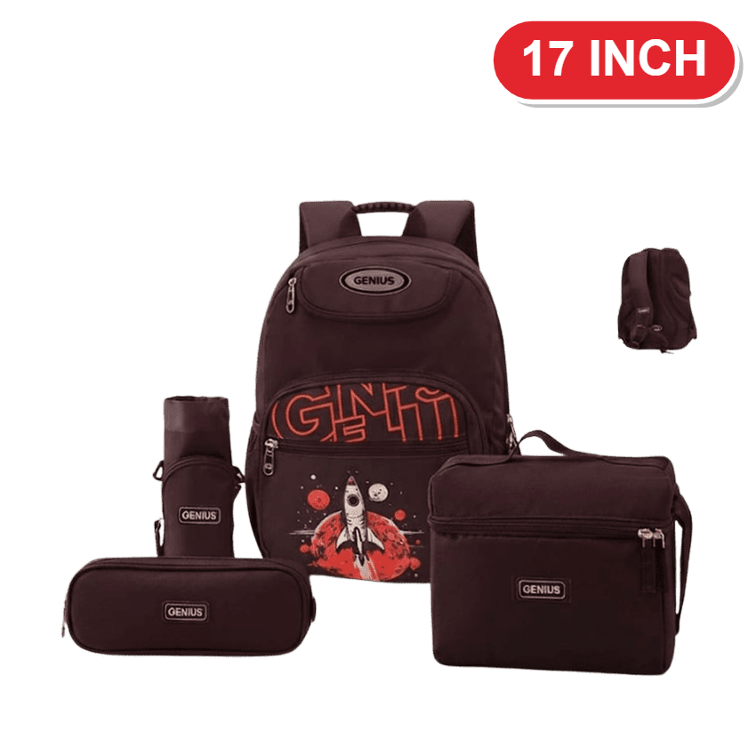 Genius Backpack Set – Rocket Brown – 17 Inch
