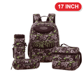 Genius Backpack Set – Football Grey & Green – 17 Inch