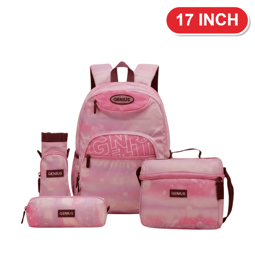 Genius Backpack Set – Pink Gradient – 17 Inch