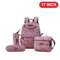 Genius Backpack Set – Pink Palm Leaves – 17 Inch