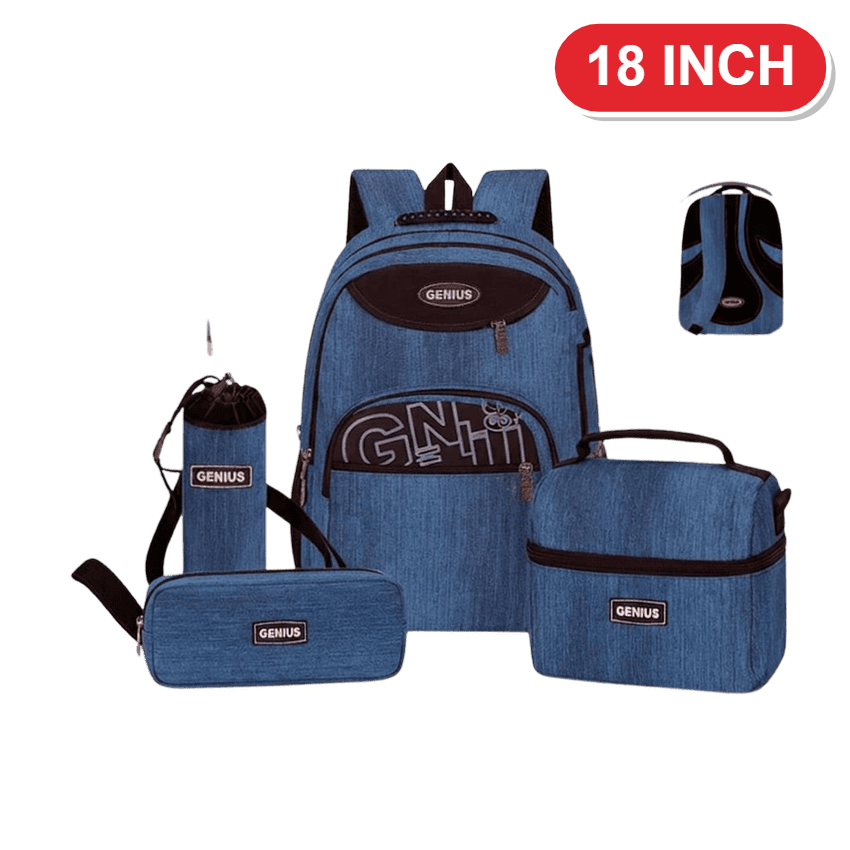 Genius Backpack Set – Bright Blue – 18 Inch