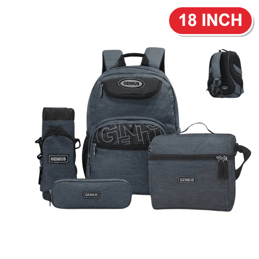 Genius Backpack Set – Blue-Grey Two-Tone – 18 Inch