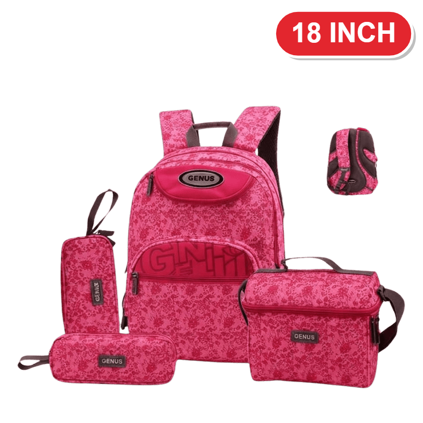 Genius Backpack Set – Hot Pink Floral – 18 Inch