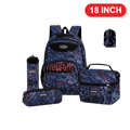 Genius Backpack Set – Scratch Lines Navy – 18 Inch
