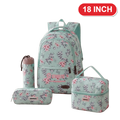 Genius Backpack Set – Mint Floral – 18 Inch