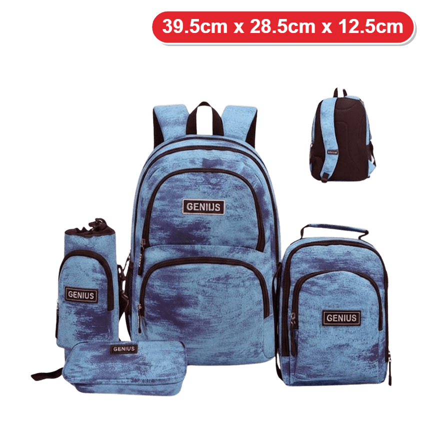 Genius Backpack Set – Blue Acid Wash