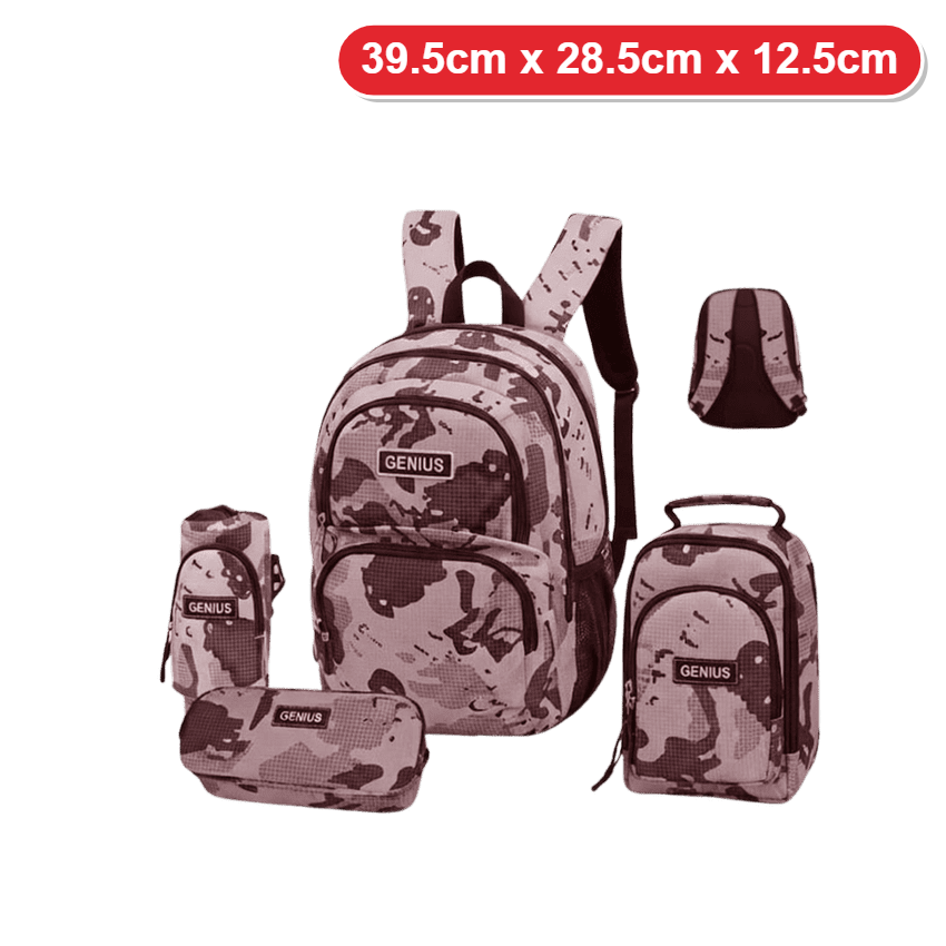 Genius Backpack Set – Pink Camouflage
