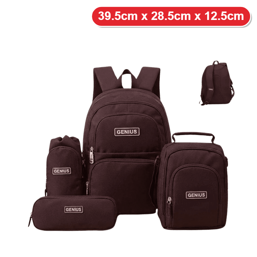 Genius Backpack Set – Dark Brown