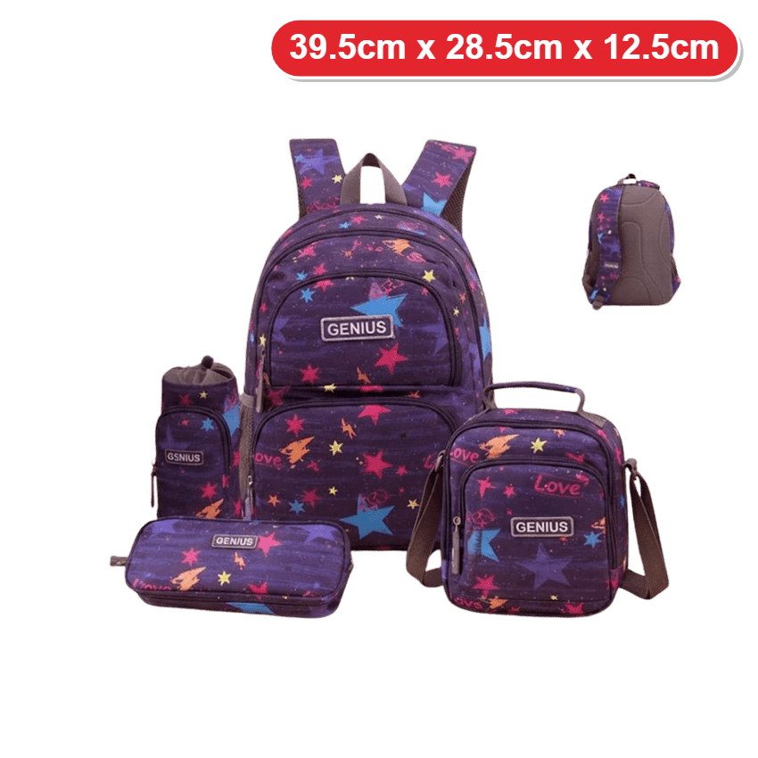 Genius Backpack Set – Purple Stars Love