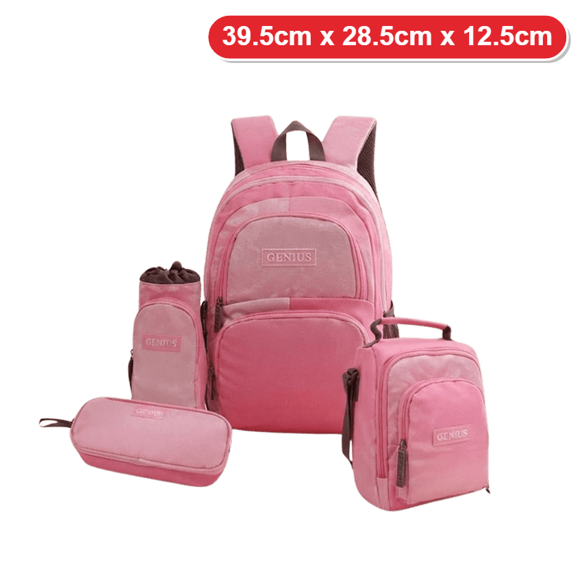 Genius Backpack Set – Plain Pink