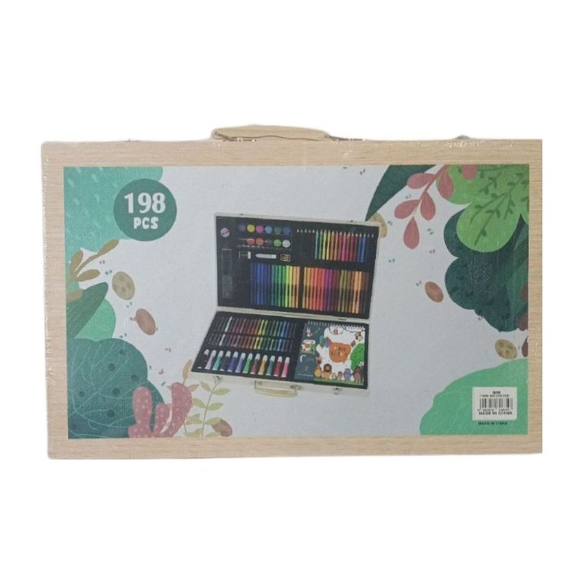 198-Piece Wooden Coloring Art Set