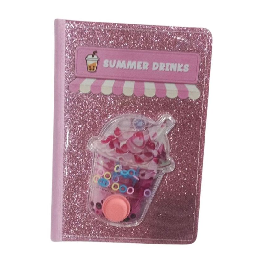 Summer Drinks Glitter Notebook