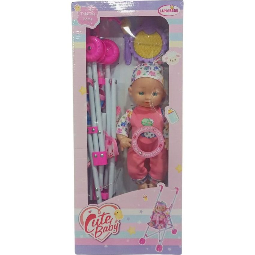 Cute Baby Doll Stroller Playset