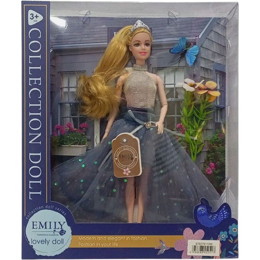 Fashion Doll in Purple Evening Dress