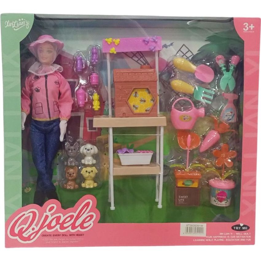 Qifele Gardening Doll Playset - Pink