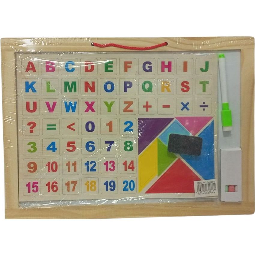Wooden Alphabet, Numbers & Tangram Learning Board