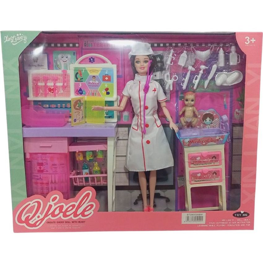 Qifele Doctor Doll Clinic Playset