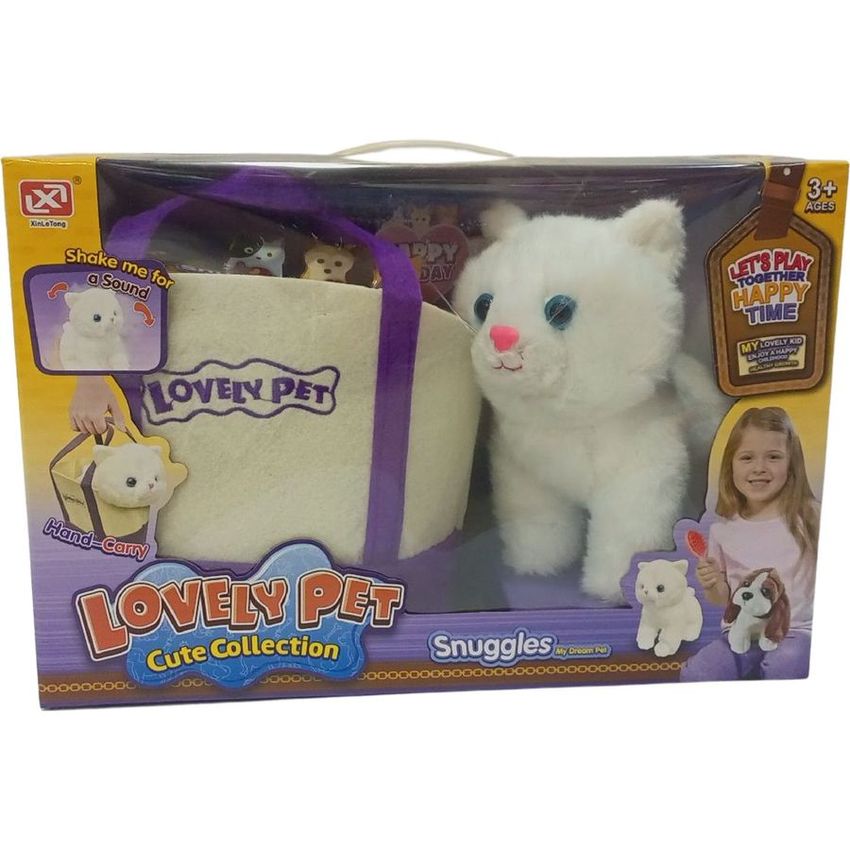 Lovely Pet Interactive Plush Cat with Carry Bag